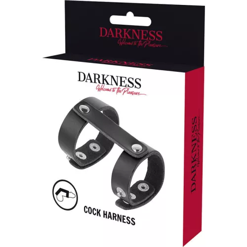DARKNESS - állítható bőr pénisz- és heregyűrű