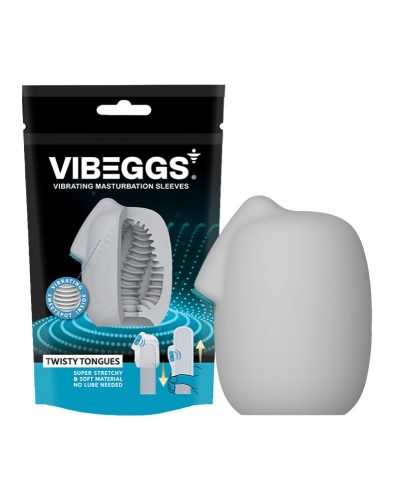 VIBEGGS – Twisty Tongues – Vibrierende Masturbationshülle – Weiß