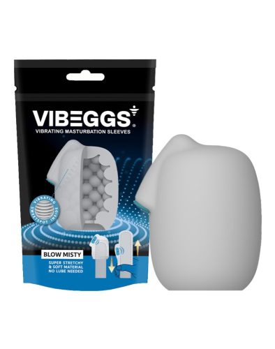 VIBEGGS – Blow Misty – Vibrierende Masturbationshülle – Weiß
