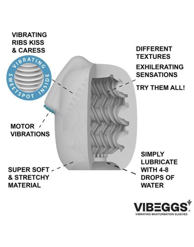 VIBEGGS – Ribs Delight – Vibrierende Masturbationshülle – Weiß