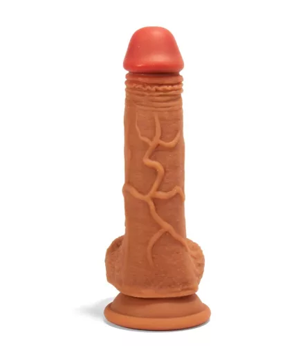 X-MEN 8,3 Zoll Doppelschicht-Silikon-Dildo Brown_B0O50_1
