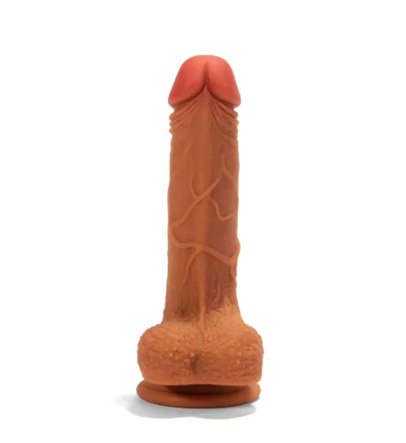 X-MEN 8,3 Zoll Doppelschicht-Silikon-Dildo Brown_B0O50_1